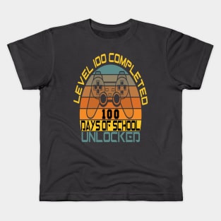 Level 100 completed 100 days of school unlocked Kids T-Shirt